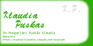 klaudia puskas business card